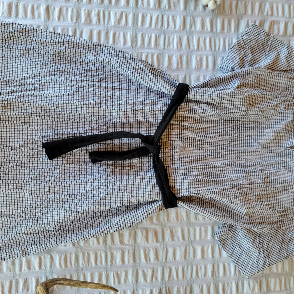 Zara Basic Textured Check Pattern Retro Dress - image 8